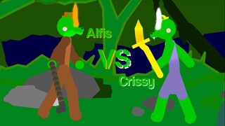 Alfis VS Crissy (Battle of the REPTILES) - Stick Nodes Roblox Piggy