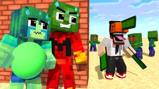 Monster School :  Zombie x Herobrine  Sad Family Story - Minecraft Animation