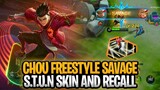 Chou Savage With Freestyle & Chou S.T.U.N Skin and S.T.U.N RECALL | Mobile Legends