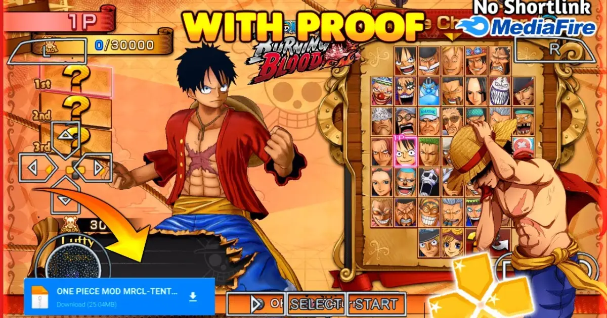 Download One Piece Burning Blood In Android With Proof Ppsspp 22 Bilibili