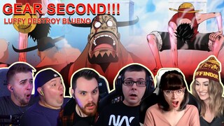 GEAR SECOND!!! LUFFY DESTROY BLUENO - Reaction Mashup One Piece