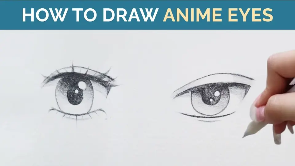 How to Draw ANIME EYES: Female and Male in Pencil - Drawing Tutorial (step  by step) - Bilibili