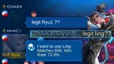 I CHANGED MY NAME TO RYU1 AND THIS HAPPENED | Ling Fasthand Gameplay - MLBB