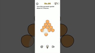 brain out level 96 turn this pyramid upside down in 3 moves. solution walkthrough