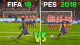 Tendangan Bebas | PES 2018 vs FIFA 18 • Messi, Ronaldo, Neymar Dll