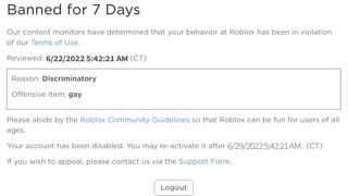 Roblox still bans you for this...