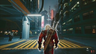 Geralt teleports to Night City