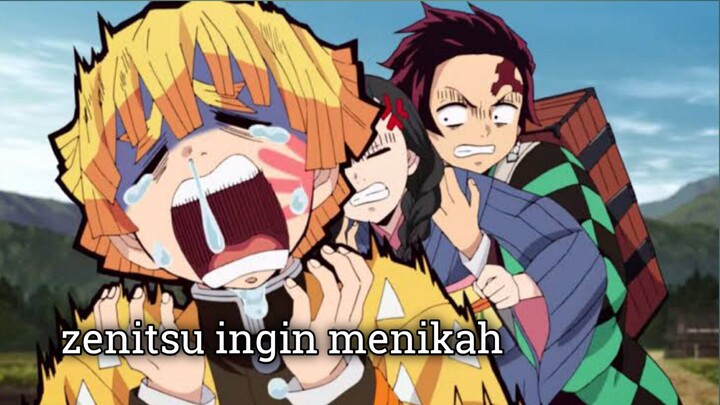 zenitsu kebelet menikah dengan wanita idamannya (funny moments, fundub Indonesia lucu, parodi)