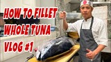HOW TO FILLET WHOLE  TUNA 48.5 KG. VLOG #1 | THROWBACK VIDEO IT WAS MY FIRST TIME CUTTING TUNA