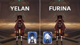 Furina vs Yelan !! Best Support for Hu Tao !! Gameplay Comparison !!