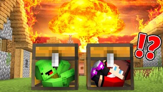 How Mikey and JJ Survive inside Chest Against a Nuclear Blast in Minecraft (Maizen Mazien Mizen)