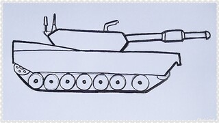 Cara mudah menggambar tank baja - 10 menit langsung bisa