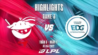 AL vs EDG | Highlights - Game 3 | Tuần 8 Ngày 1 | LPL Mùa Xuân 2022