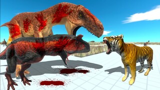 ALLOSAURUS & CARNOTAURUS DEATH RUN - Animal Revolt Battle Simulator ARBS