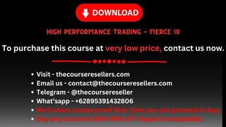 High Performance Trading - Fierce 10