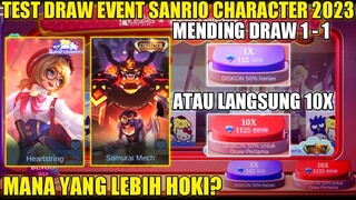 TEST DRAW EVENT MLBB X SANRIO CHARACTER 2023! DRAW 1 - 1 ATAU LANGSUNG 10X MANA YANG LEBIH HOKI?