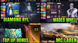 FREE FIRE!! BOCORAN EVENT GRATIS, SKIN KATANA LOBBY, TOP UP BONUS, BUNDLE SNAPPY