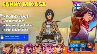 NEW FANNY ATTACK ON TITANS SKIN SCRIPT "Mikasa Ackerman" NO PASSWORD & FULL EFFECT | MLBB