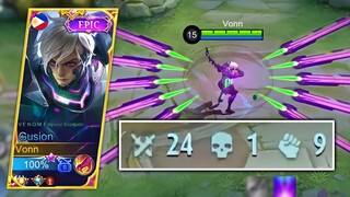 GUSION VENOM SKIN IS BACK!! 24 KILLS ULTRA FASTHAND