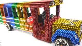 Do you have memories of 6-year-olds going to school? Handmade a camouflage school bus (bucky ball)
