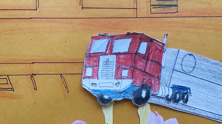 [Animasi stop-motion kertas] Gunakan kertas untuk mengembalikan adegan klasik debut dominan Optimus 