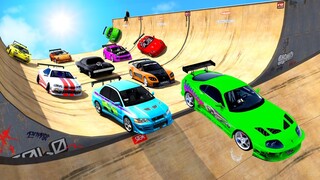 FAST & FURIOUS CARS in GTA 5 vs MEGA RAMP!