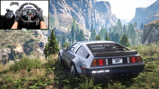 Driving Delorean DMC-12 from Forza Horizon 5 | GTA 5 | Logitech g29 gameplay