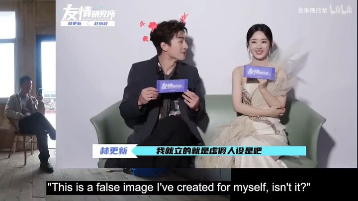 Zhao Liying and Lin Gengxin discuss how to shoot a kissing scene