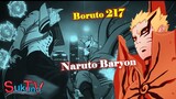 [Boruto tập 217]. Naruto trong Chế độ Baryon đấu tay đôi với Isshiki