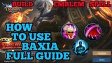 How to use Baxia guide & best build mobile legends ml 2020