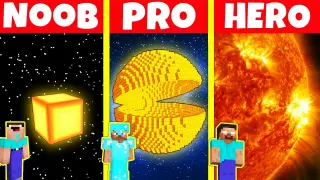 Minecraft Battle: NOOB vs PRO vs HEROBRINE: INSIDE SUN BASE BUILD HOUSE CHALLENGE / Animation