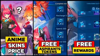 FREE ASPIRANTS TOKENS, ASPIRANTS SKINS PRICE, ASPIRANTS FREE REWARDS & MORE | MOBILE LEGENDS