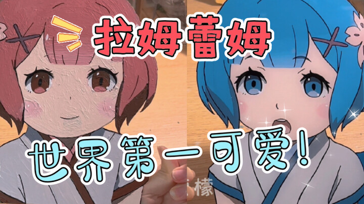 [Glass Painting] Have you seen Rem and Ram when they were children?