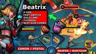 Beatrix 4 GUN COMBO | FAST SWITCHING TUTORIAL | MOBILE LEGENDS