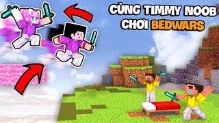 KHANGG CÙNG TIMMY NOOB CHƠI BEDWARS PVP *THỬ THÁCH PVP CÙNG NOOB TRONG BEDWAR !! (Minecraft PvP)