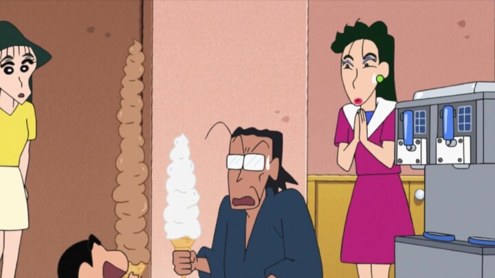 [Crayon Shin-chan] Shin-chan membuat es krim Big Mac spesial dan bersaing dengan ayah mertuanya untu