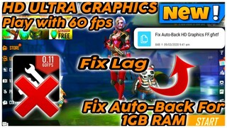 Fix Lag GFX TOOL Free Fire 🔥| Free Fire Config No Lag 1GB 2GB 3GB RAM | Fix Autoback 1GB RAM