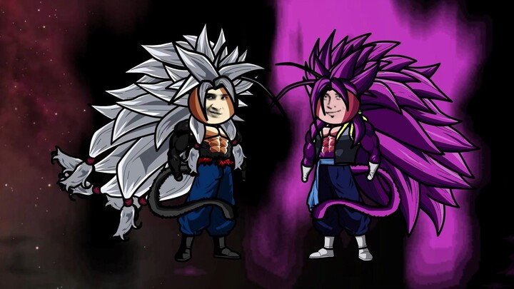 Super Saiyan 7 Gogit vs. Super Saiyan 8 Goku. Turun)
