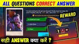 100% Correct Answer Of Retell The Tale Event | Free Fire New Event | Retell The Tale Free Fire