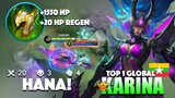 100% Monster! New One Shot Build 2022? | Top 1 Global Karina Gameplay By HANA! ~ MLBB