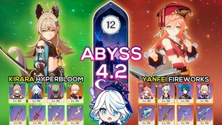 Yanfei Fireworks & Kirara Hyperbloom l Genshin Impact Spiral Abyss 4.2 Floor 12