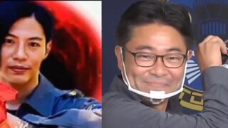Director Taguchi imitated Juggler's transformation and was knocked down by the suit, haha.