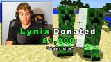 I Donated $1000 to Destroy this Streamers Minecraft Live..