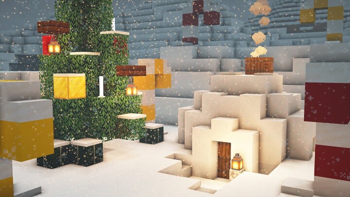 Minecraft : Cara Membuat Rumah Salju & Pohon Natal | Cara Membuat Rumah di Minecraft Edisi Natal