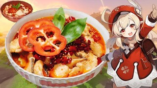 【原神飯】璃月料理「黒背スズキの唐辛子煮込み」再現 / Genshin Impact Recipe: Liyue food, "Black-Back Perch Stew" IRL
