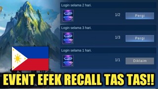 CUMA LOGIN 3 HARI DAPET RECALL EPIK TAS TAS !! EVENT SERVER FILIPINA !