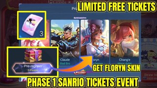 [ Phase 1 ] Free Tickets Sanrio ML Event | Obtain Free Tickets for Free | ML Event | MLBB