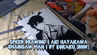 speed drawing|| aki Hayakawa - chainsaw man || by Eokaku [bnw]