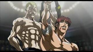 Baki defeats Jack and wins the championship, Yujiro defeats the United States Army. Yujiro vs Oliver