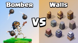 Every Level Bomber VS Every Level Wall | Clash of Clans